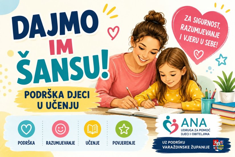 U Varaždinu se nastavlja program &bdquo;Dajmo im &scaron;ansu&rdquo; &ndash; podr&scaron;ka djeci u učenju koja donosi vjeru u vlastite mogućnosti