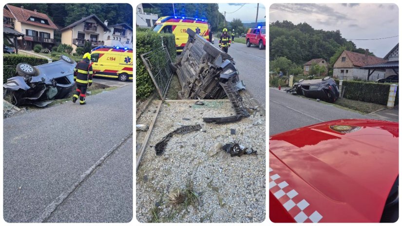 Novomarofski vatrogasci sudjelovali u intervenciji nakon prevrtanja vozila u kanal pored ceste