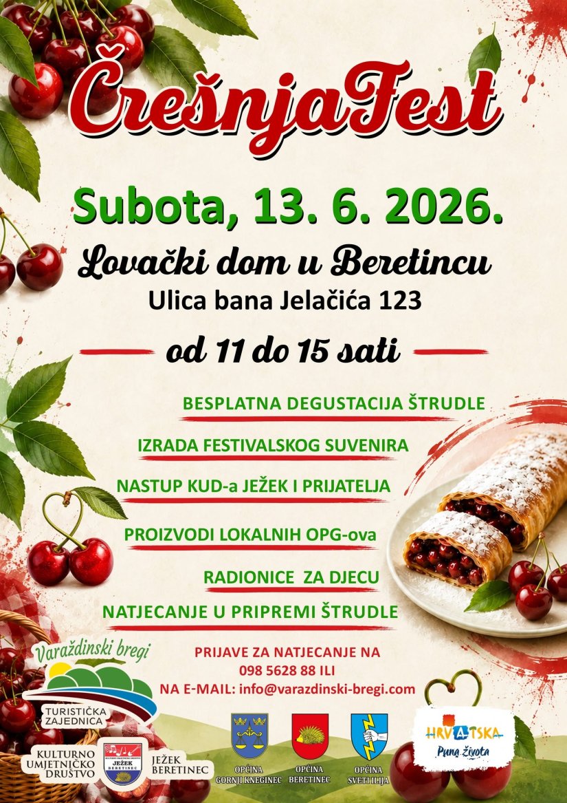 Turistička zajednica Varaždinski bregi: Beretinec domaćin prvog Čre&scaron;njaFesta