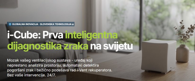 I-VENT Globalna inovacija - slovenska tehnologija; predstavljamo prvu pametnu kocku na svijetu i-Cube