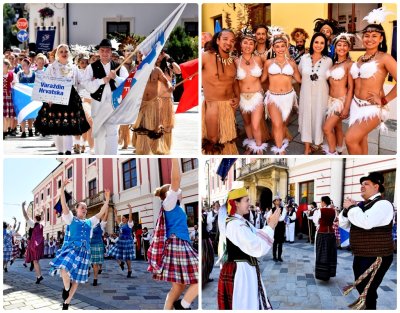FOTO Ulicama užeg centra Varaždina održan svečani mimohod sudionika petog Međunarodnog folklornog festivala COFA