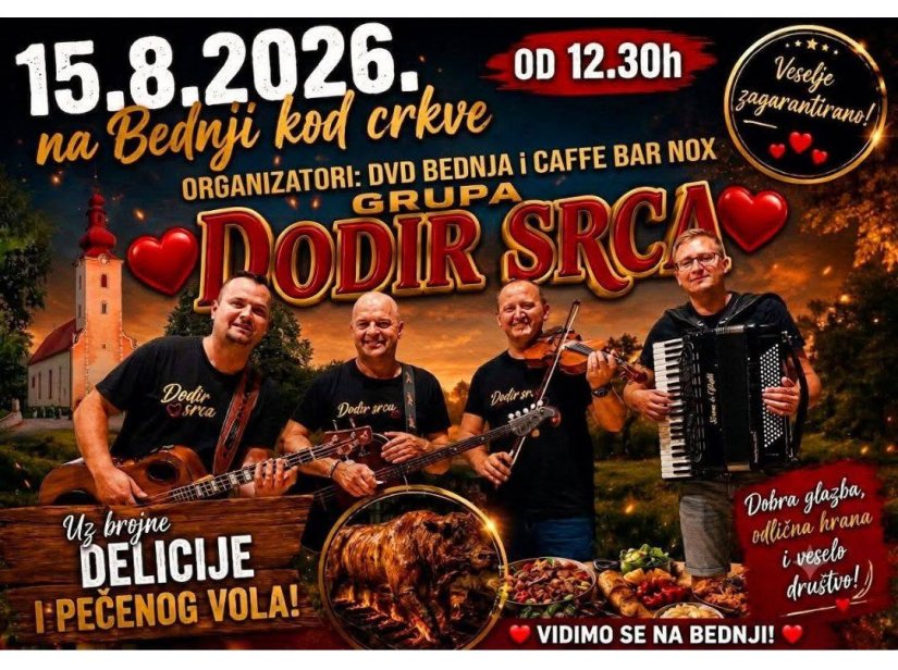 Uz Veliku Gospu prava veselica u Bednji: "Dodir srca", pečeni vol i odlično druženje!