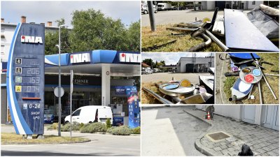 FOTO Upravljala vozilom (23) pijana pa udarila u zid i opremu benzinske postaje